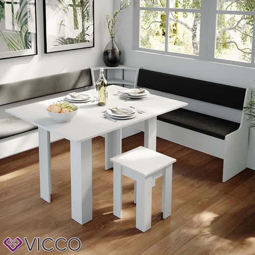 Banco de almacenamiento vicco 137cm banco de cocina blanco para mesa de comedor - Imagen 5 de 7