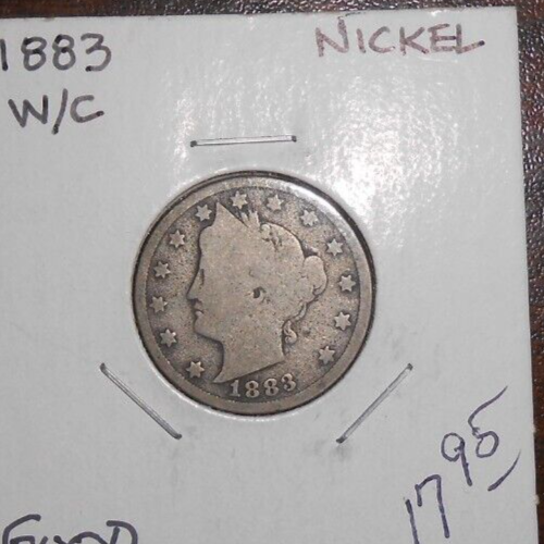 1883 LIBERTY HEAD "V" NICKEL WITH CENTS - GOOD - Picture 2 of 4