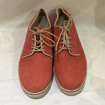 G.H. Bass Buckingham Red Suede Leather Lace Up Shoes Men 