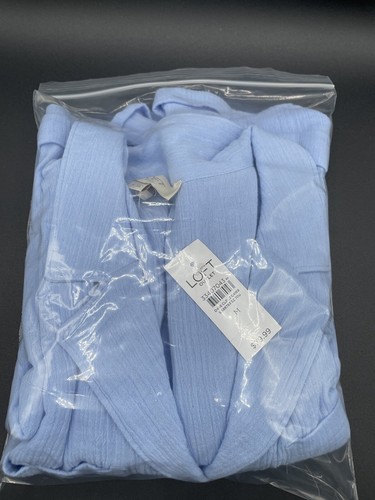 Loft Jumpsuit Women’s Blue Shorts One Piece Medium New Cottagecore 100% Cotton - Picture 9 of 9