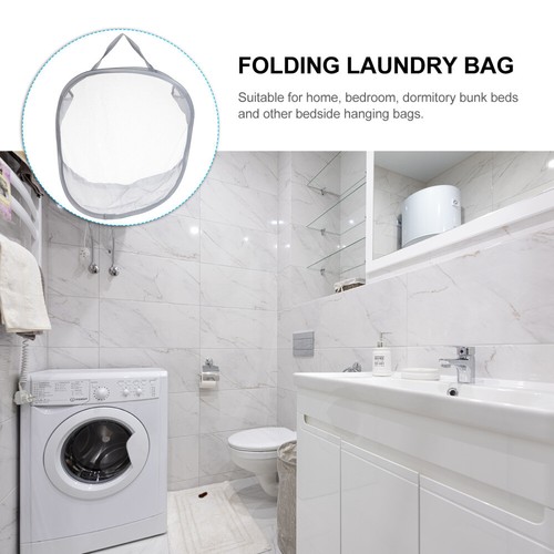 Wall-mounted Dirty Laundry Basket Folding Clothing Storage Hanging Clothes - Picture 2 of 11