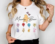 Personalized Mama Bear Winnie The Pooh Happy Mother's Day Tshirt Women