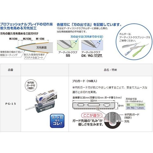 NEW FEATHER PG-15 PRO GUARD Blades 150pc Genuine JDM Japan Barber Artist Club - Picture 3 of 5