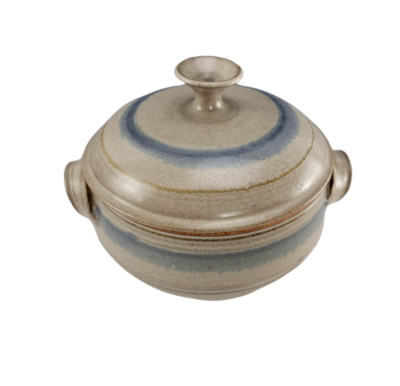 Arts And Crafts Covered Casserole By Potter Ann Helberg, Modern Studio Pottery