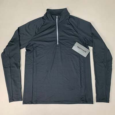 NATHAN Tempo 1/4 Zip Long Sleeve Shirt 2.0 Men's Small Black NS50960-00001-S (Ne