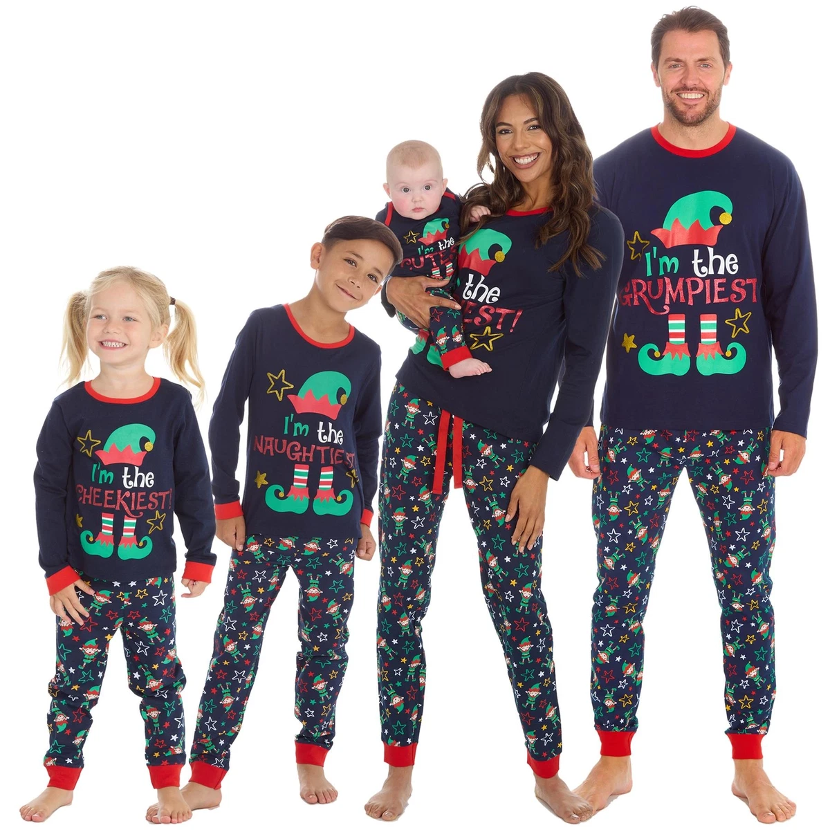 Family Christmas Pyjamas Matching Baby Infant Kids Mens Womens Xmas Pyjama  Set