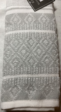 BEEKMAN HOME KITCHEN TOWELS GRAY WHITE DIAMOND 16 X 26 100 COTTON NIP