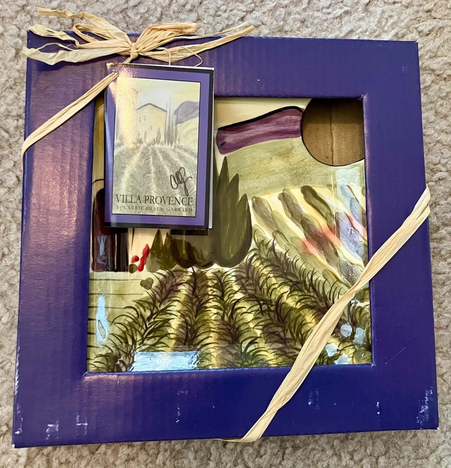 Platos de vino y queso de cerámica con soporte para copa de vino - Juego de 8 nuevos Foto 3 de 3