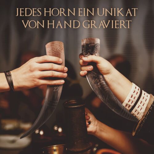 Viking Craft® Trinkhorn 450ml – 5-teiliges Set mit Ständer, Methorn, LARP Deko - Bild 13 von 19
