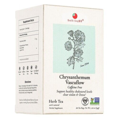 Té de hierbas Chrysanthemum Vascuflow 20bg de Health King - Imagen 1 de 1