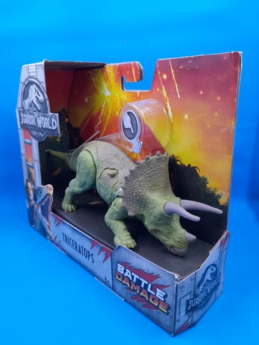 2018 Jurassic World Fallen Kingdom Battle Damage Triceratops Actionfigur Neu - Bild 6 von 13