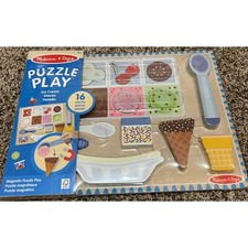 Melissa Doug Wooden Magnetic 16 Piece Ice Cream Puzzle NEW