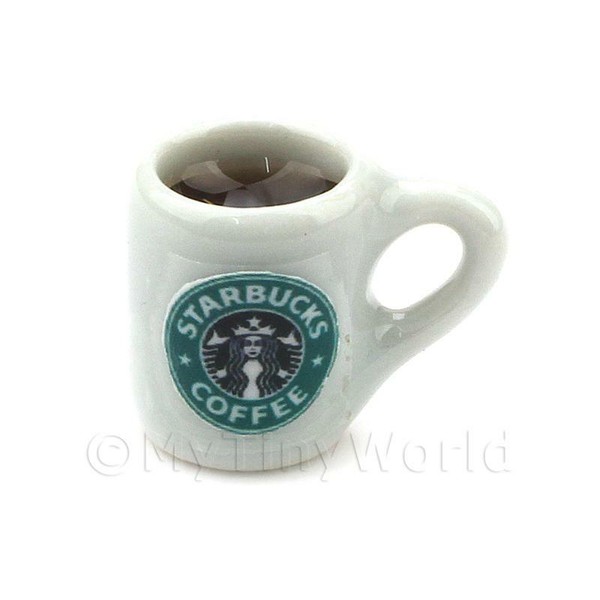 Puppenhaus Miniatur Handgefertigt Becher Von Kaffee - Weiß Keramik-image