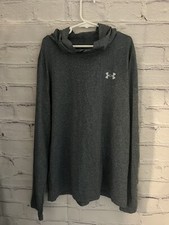 under armour FITTED Heather Blue Activewear Shirt Hoodie EUC Youth Size LG