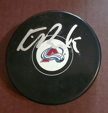 EVAN RODRIGUES SIGNED AUTOGRAPHED COLORADO AVALANCHE HOCKEY PUCK COA
