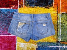 Shorts in denim, bermuda corti di jeans con applicazioni oro, by Mangano, Tg.29