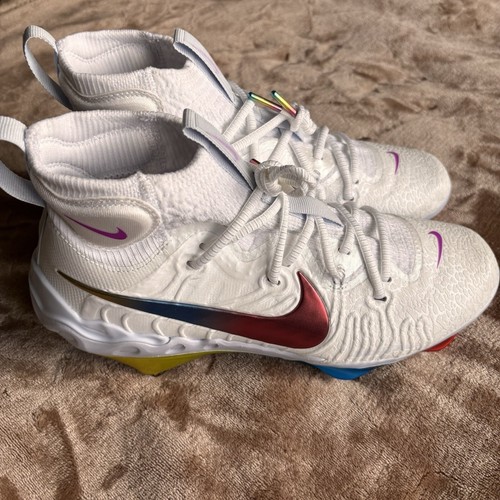 Scarpe da baseball Nike Alpha Huarache NXT Rainbow metallo DJ6517-106 taglia 7,5 nuove - Foto 3 di 7