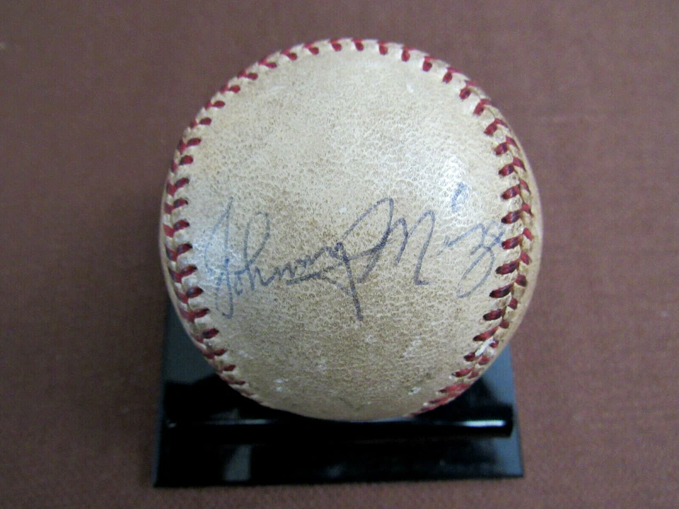 JOHNNY MIZE GIANTS CARDS HOF SIGNED AUTO 1955 WARREN GILES GUED ONL BASEBALL JSA - Image 2 of 4