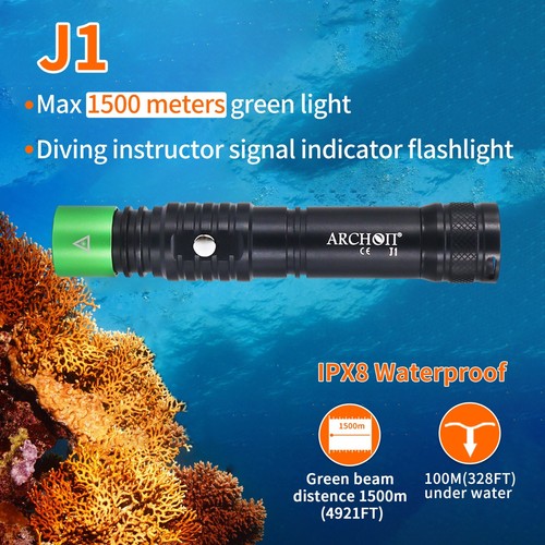 Scuba Diving Green Laser Flashlight Narrow Beam - For Dive Instructors - Picture 4 of 8