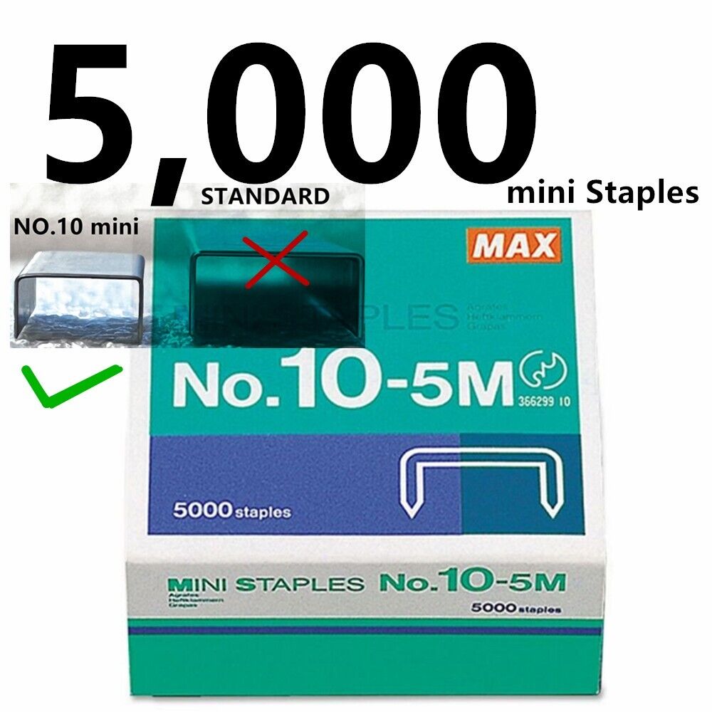 MAX USA CORP. HD-10DF Mini Staples, Silver