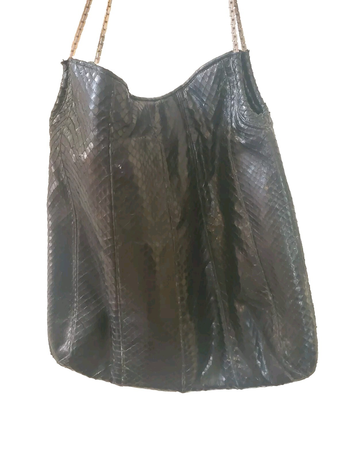 Judith Leiber Python Exotic Leather Shoulder Bag … - image 1