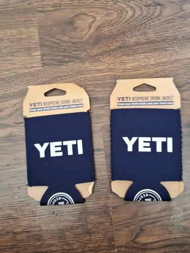 Set Of 2YETI Neoprene Drink Jacket Coozie Koozie Navy Blue Built for the Wild