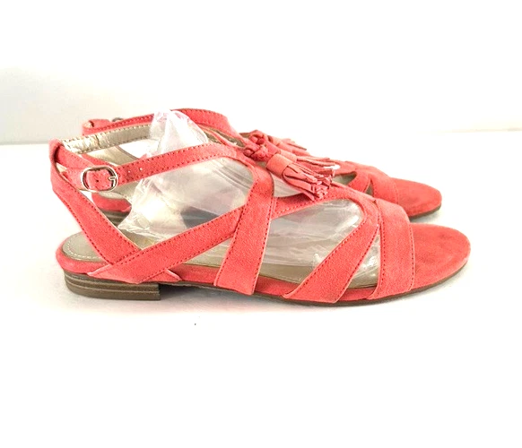 Sandalias Anne Klein Rosa Coral Gamuza con Borlas~~Mujer Talla 6.5 Med Foto 4 de 4