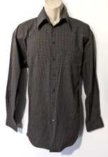 Claiborne Men's Long Sleeve Button Front Checked Dress Shirt Sz L 16-34/35 EUC