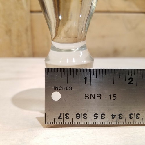 Thick Blown Glass Bottle Decanter Stopper Clear Glass Vtg 5" Long Swanky Barn - Picture 12 of 12
