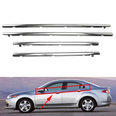 4x Zierleiste Fenster Türleiste Dichtung 72410-TL0-003 für Acura TSX 2009-2014