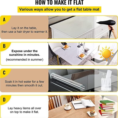 Customizable 1.5mm Clear Table Pad - 48x96 Inch PVC Protector for Interiors - Picture 6 of 10
