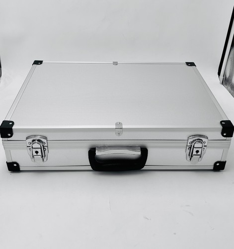 Transportkoffer Alukoffer Universalkoffer Wüfelschaumstoff Silber 50x35x12cm