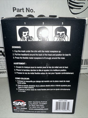 SAS 2985 - 600 Respiratory Nuisance Dust Masks - Case of (12) 50 Count Boxes - 第 4/7 張圖片