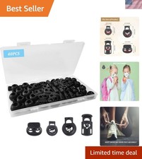 40Pcs Cord Lock, Plastic Cord Locks for Drawstrings, Black Spring Toggle Stop...