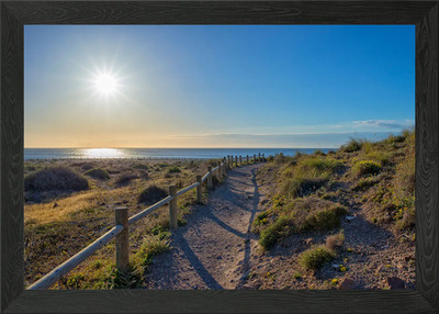 Gerahmtes Wandbild Strandzugang Landschaft Poster Leinwanddruck Bild