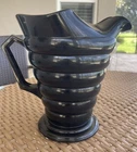 Vintage HTF Fenton Black Ebony #100 Wide Rib Jug Pitcher. No Damage.