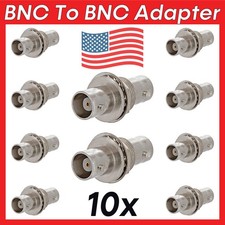 10 Pack BNC Coupler Jack to Jack Adapter Coaxial BNC Connector with Washer Nut