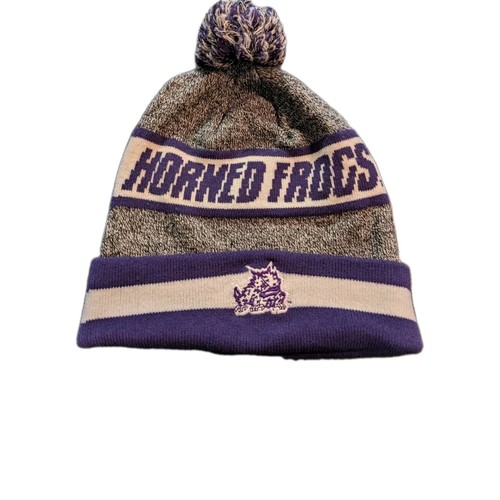 TCU Horned Frogs Beanie cap. Purple/gray. Winter Football College - Picture 2 of 3