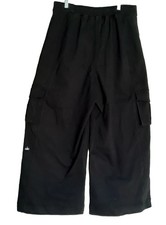 ALO Pants Black Woman s Size Large Show Off Wide Leg Cargo W51383R Trouser