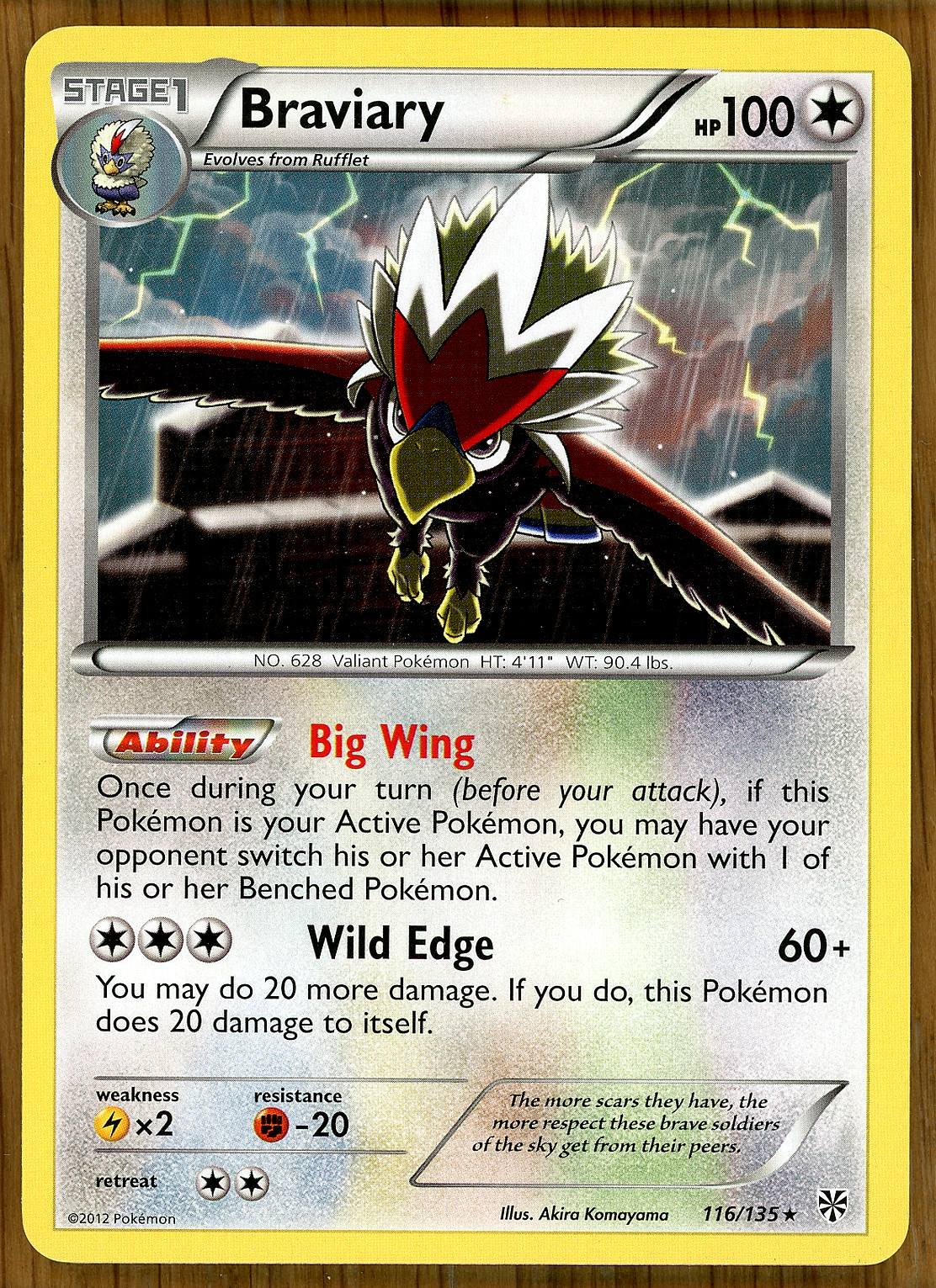 Braviary - 116/135 - Rare - BW - Plasma Storm - Near Mint!!!