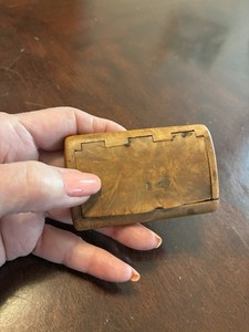 Antique Victorian Carved Burl Wood Snuff Box