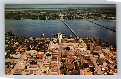 #ad Bradenton FL Florida Aerial Of Downtown Vintage Postcard Standard Postal Post $0.99