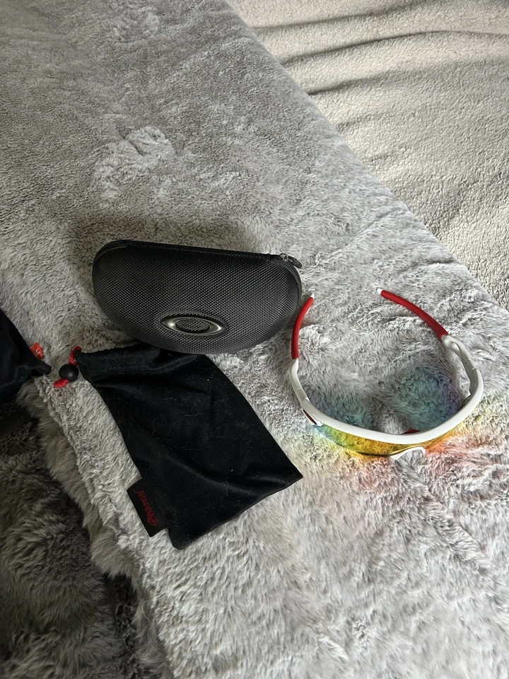 Gafas de sol Oakley Radar EV Path pulidas blancas con iridio rojo (no lentes OEM) Foto 2 de 4