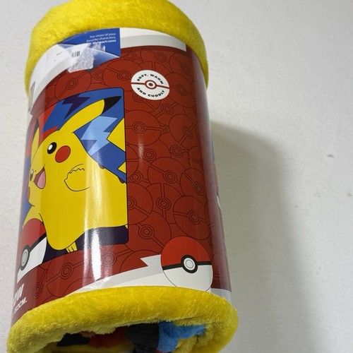 Pokemon Pikachu Fleece Throw Blanket 46” x 60", Pokemon Blanket for Kids, Warm - Picture 2 of 5