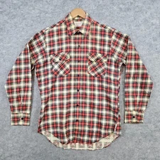 Andhurst Men's Multicolor Plaid Flannel Shirt Size M 100% Cotton Taiwan ROC