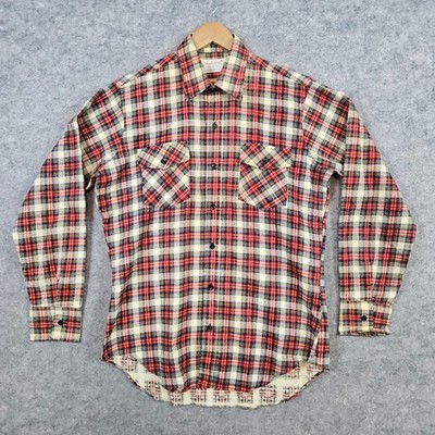 Andhurst Men's Multicolor Plaid Flannel Shirt Size M 100% Cotton Taiwan ROC