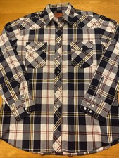 Vintage Rustler Men's Pearl Snap Western Shirt Cowboy X-Long Tails Size Large
