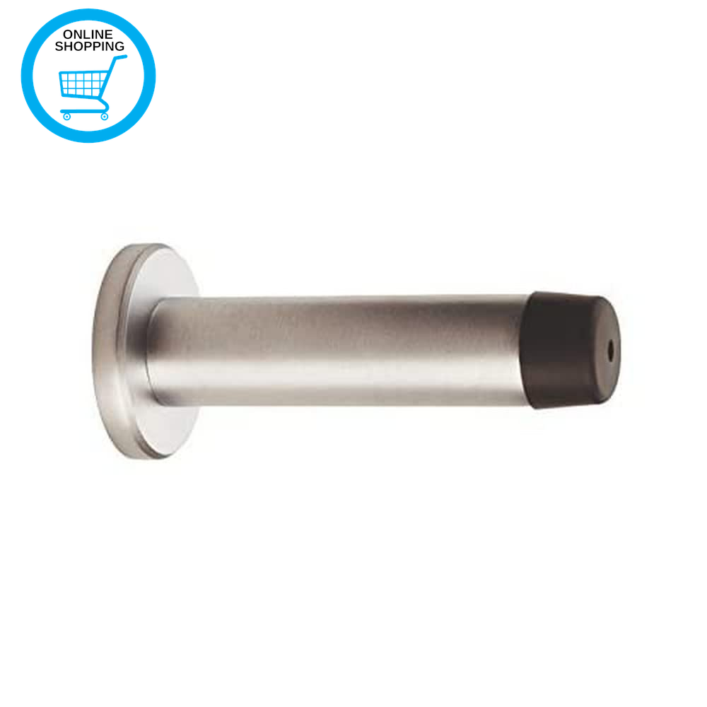 Wall Mounted Cylinder Doorstop with Rose