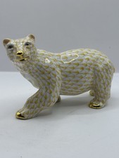 Herend Figurine - Polar Bear 6 - Gold / Yello...