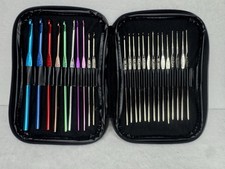 Crochet Hook Set Aluminum 22pc Multi Size w/ Case